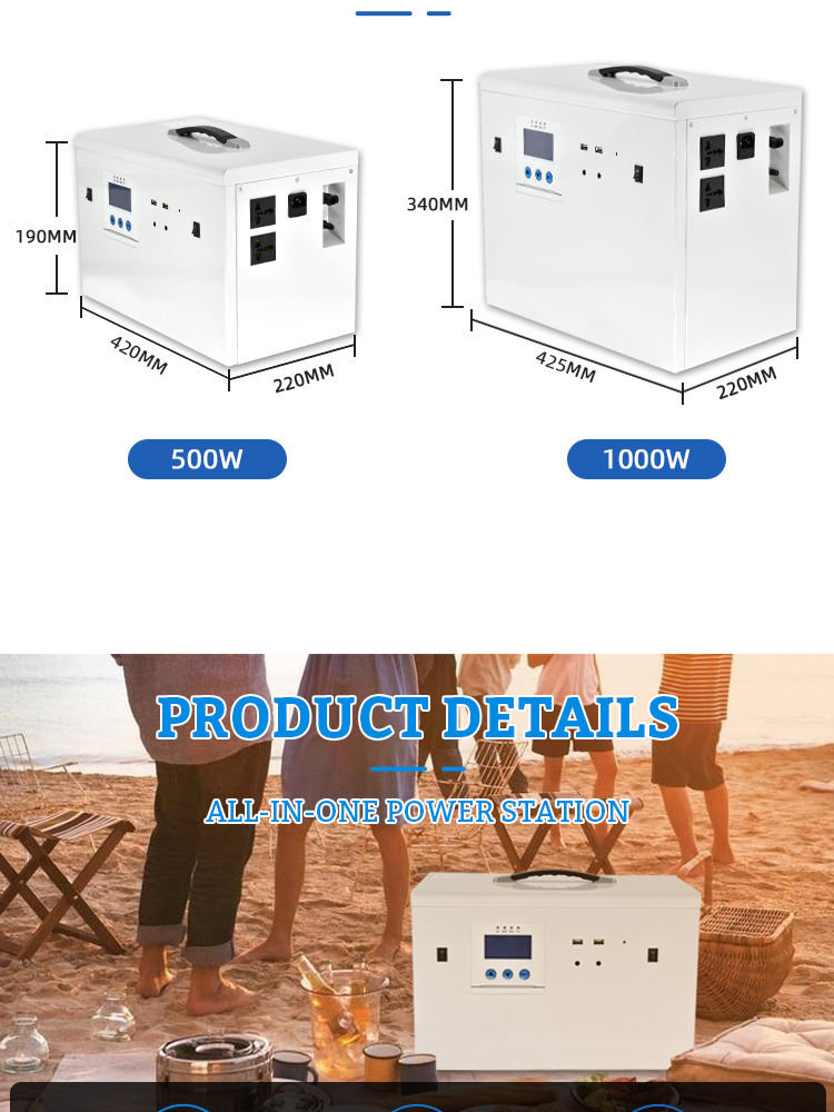 Generador solar 500w Estación de energía portátil Batería de litio